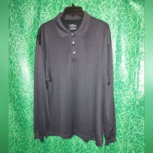 PGA Tour Golf Men's Pullover Shirt XLARGE Gray 3 Button Logo Long Sleeve Pre-own